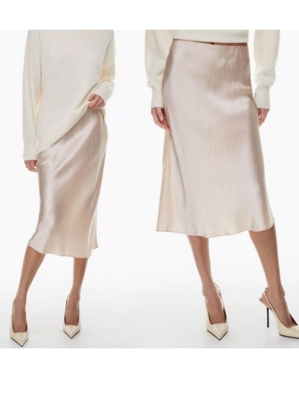 BABATON Midi Slip Skirt in Denude (Champagne)